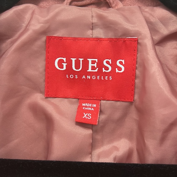 Guess Faux Suede Women’s Jacket Mauve 1/2 Zip Front Zip pockets Lined Sz XS - Picture 2 of 10